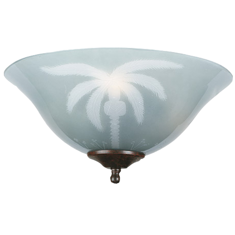 Peralatan Lampu Frosted Tropical Bowl Glass