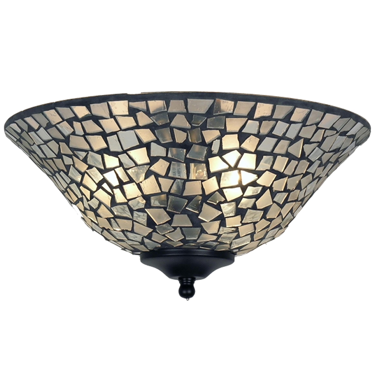Peralatan Lampu Clear Frosted Mosaic Bowl Glass