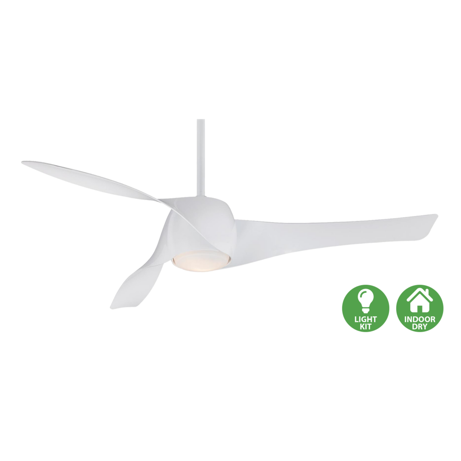 Minka Aire Artemis modern ceiling fan with sculpted aerodynamic blades for luxury homes and designer interiors in Indonesia | Kipas plafon modern Minka Aire Artemis dengan desain baling-baling aerodinamis untuk rumah mewah dan interior designer di Indonesia