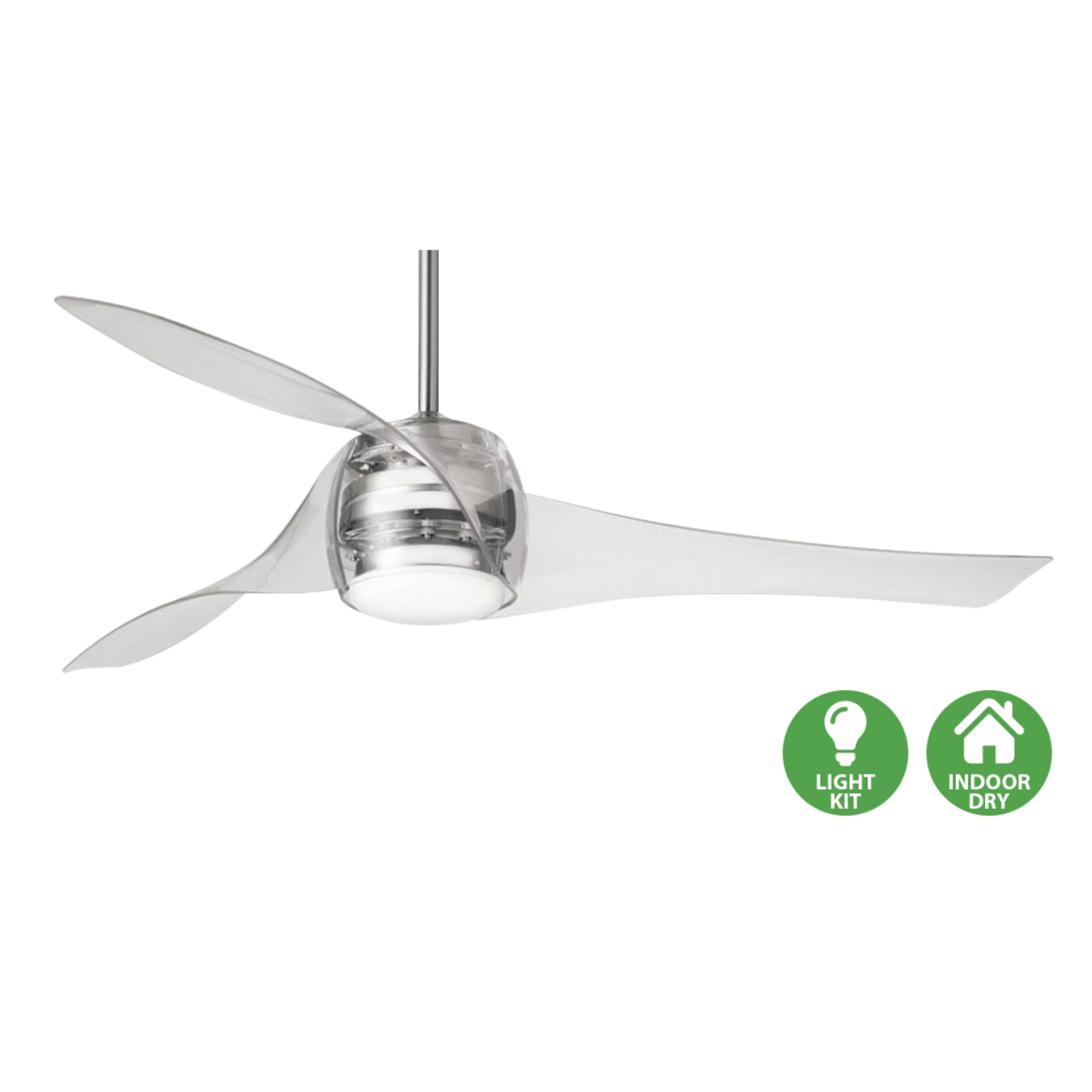 Minka Aire Artemis modern ceiling fan with sculpted aerodynamic blades for luxury homes and designer interiors in Indonesia | Kipas plafon modern Minka Aire Artemis dengan desain baling-baling aerodinamis untuk rumah mewah dan interior designer di Indonesia