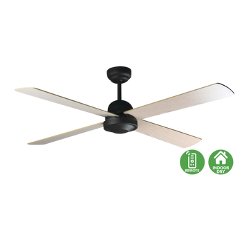 52" / 132 cm / Black With Light Wood Blades