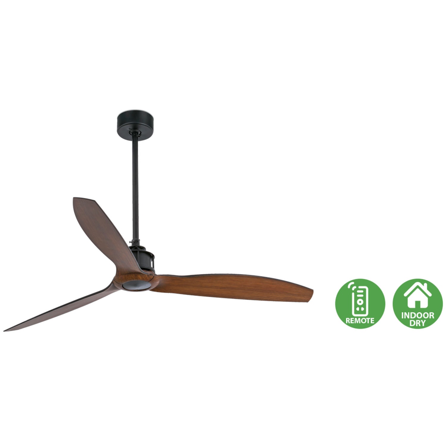 Faro Just Fan designer ceiling fan with industrial modern styling and aerodynamic blades for contemporary homes, cafes, and architectural interiors in Indonesia | Kipas angin plafon Faro Just Fan dengan desain industrial modern dan blade aerodinamis untuk rumah modern, cafe, dan interior arsitektural di Indonesia
