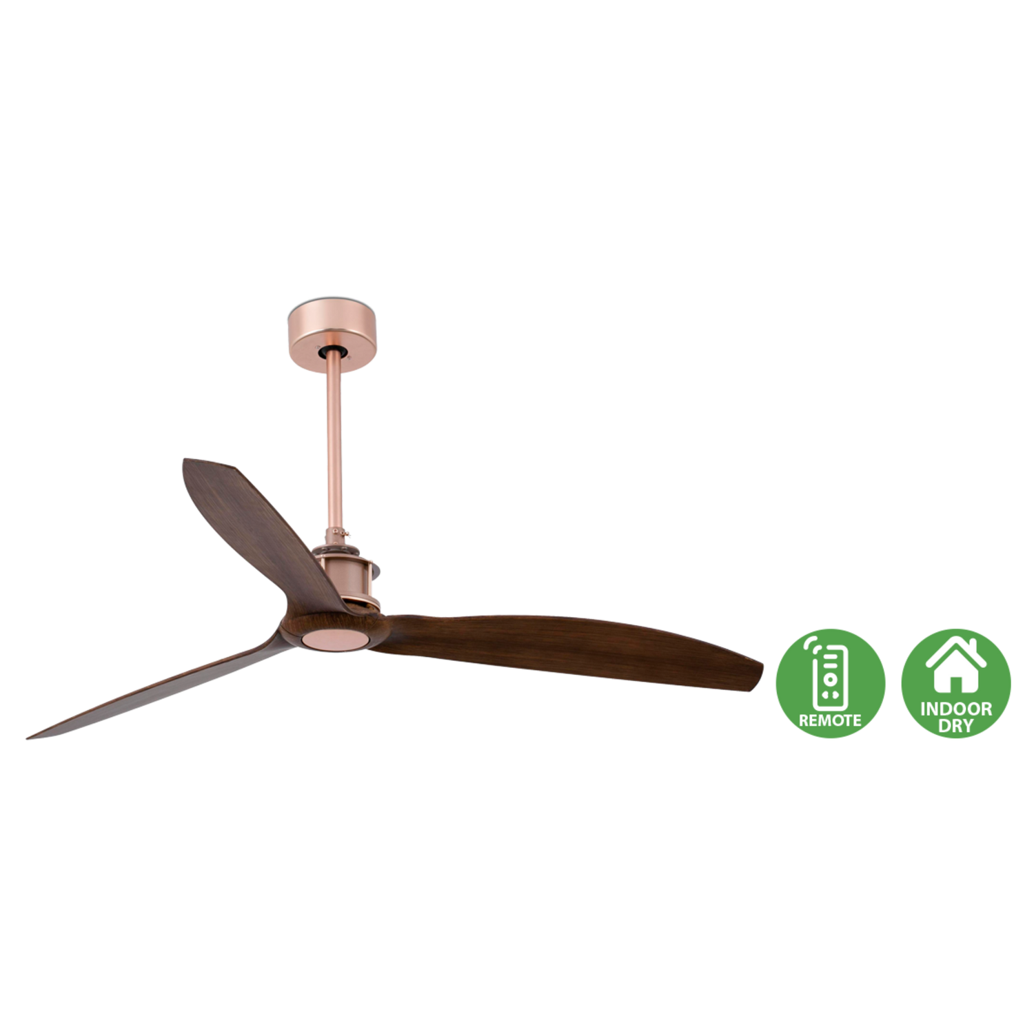 Faro Just Fan designer ceiling fan with industrial modern styling and aerodynamic blades for contemporary homes, cafes, and architectural interiors in Indonesia | Kipas angin plafon Faro Just Fan dengan desain industrial modern dan blade aerodinamis untuk rumah modern, cafe, dan interior arsitektural di Indonesia