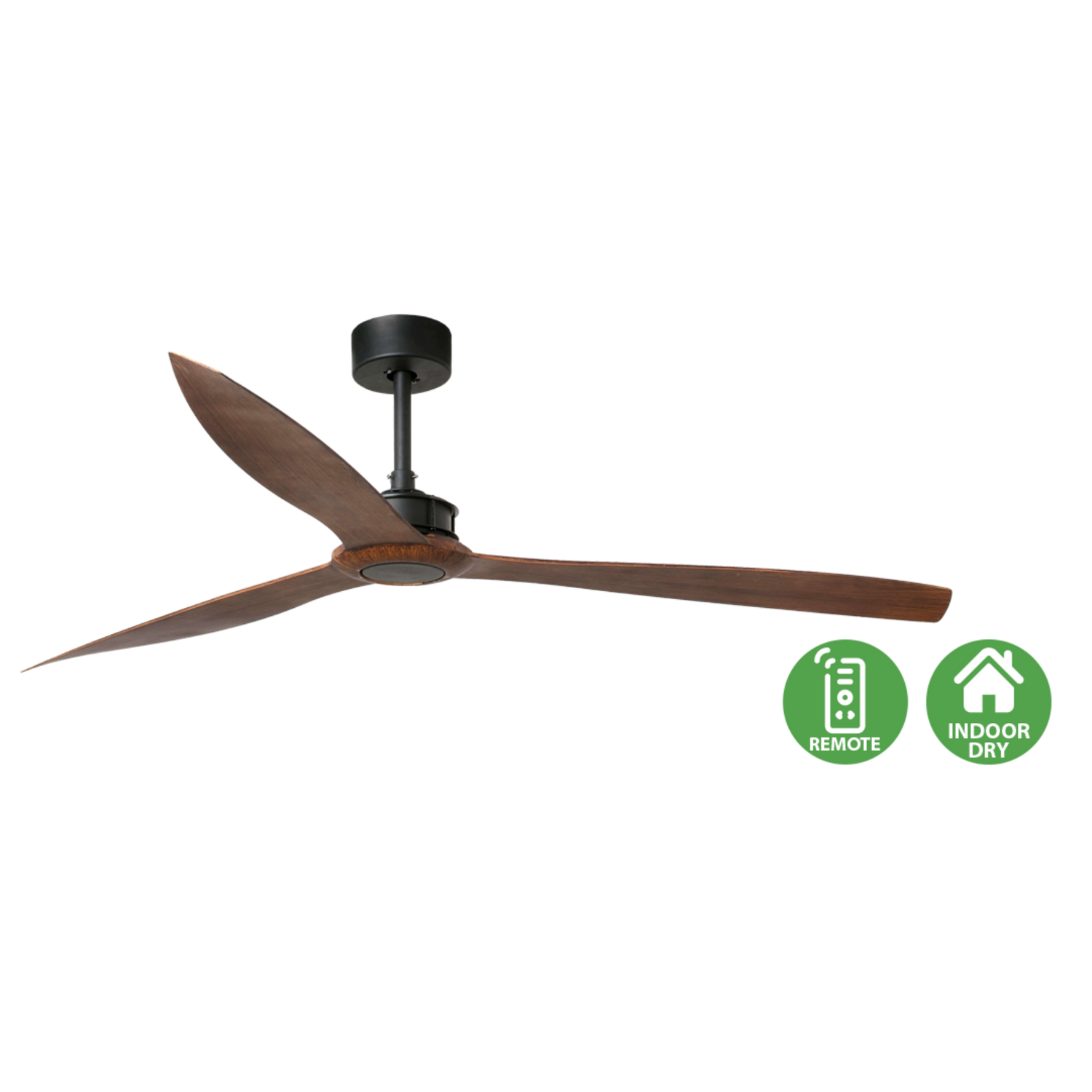 Faro Just Fan designer ceiling fan with industrial modern styling and aerodynamic blades for contemporary homes, cafes, and architectural interiors in Indonesia | Kipas angin plafon Faro Just Fan dengan desain industrial modern dan blade aerodinamis untuk rumah modern, cafe, dan interior arsitektural di Indonesia