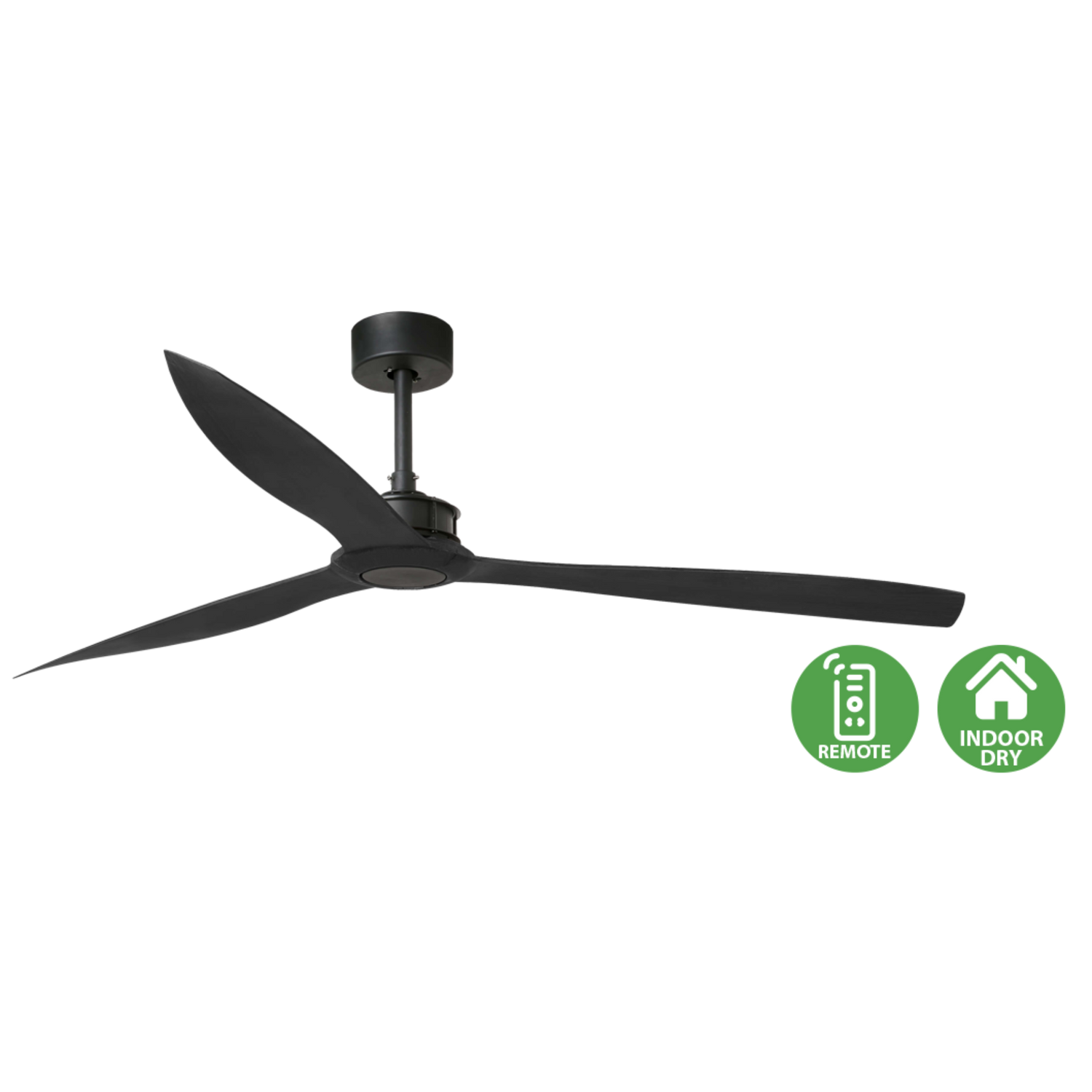 Faro Just Fan designer ceiling fan with industrial modern styling and aerodynamic blades for contemporary homes, cafes, and architectural interiors in Indonesia | Kipas angin plafon Faro Just Fan dengan desain industrial modern dan blade aerodinamis untuk rumah modern, cafe, dan interior arsitektural di Indonesia