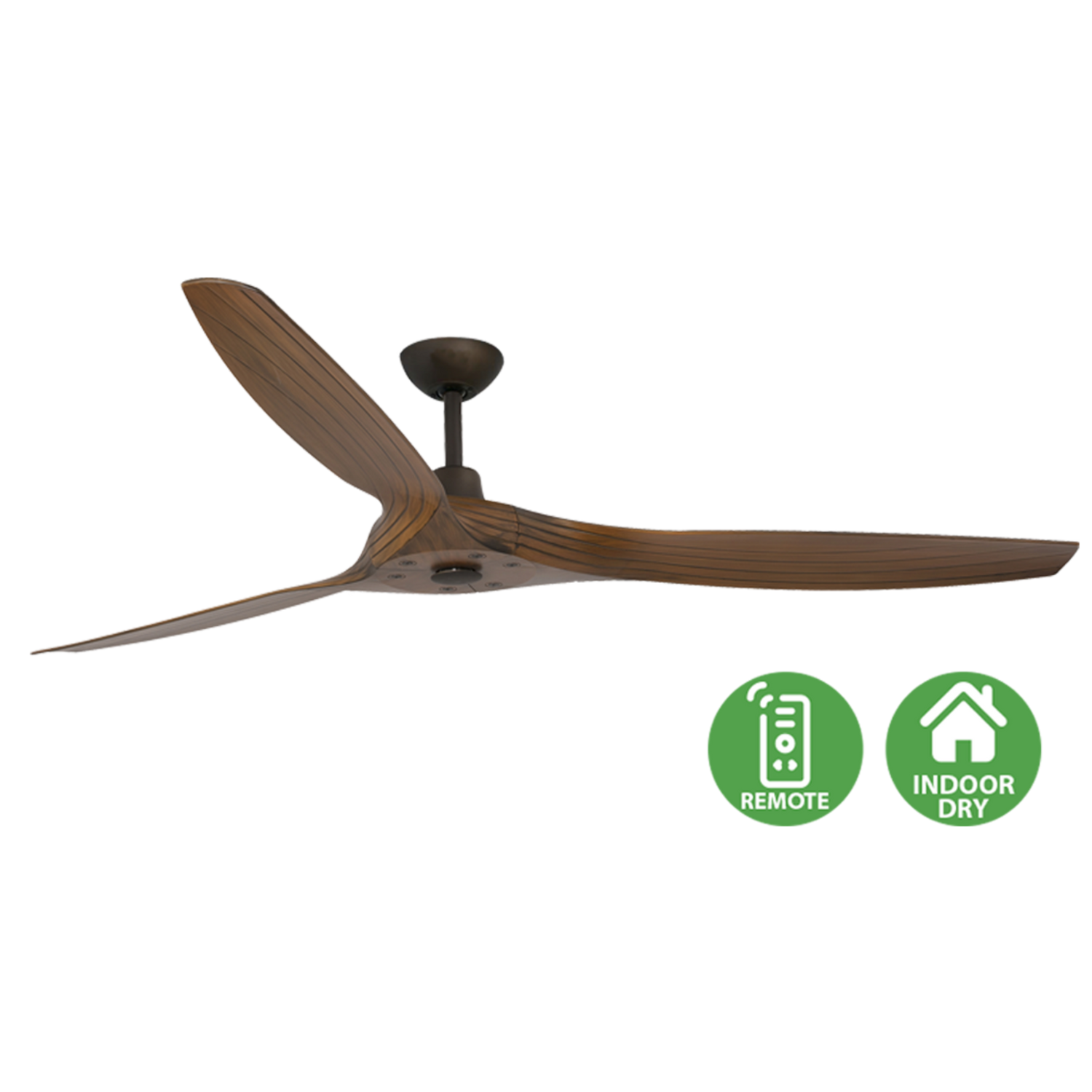 Faro Morea ceiling fan with tropical modern styling and elegant aerodynamic blades for villas, resorts, patios, and hospitality spaces in Indonesia | Kipas angin plafon Faro Morea dengan desain tropis modern dan blade aerodinamis elegan untuk villa, resort, patio, dan area hospitality di Indonesia