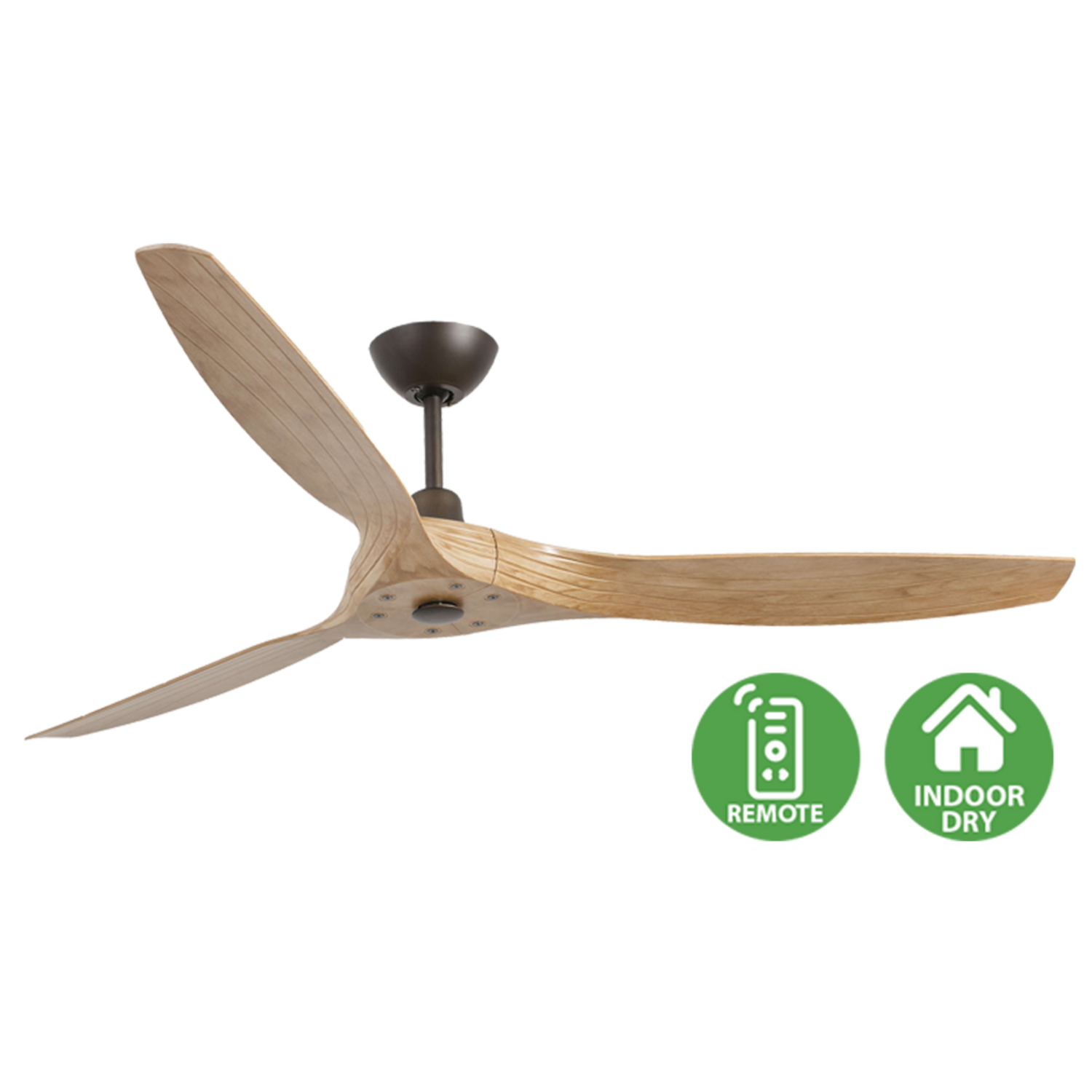Faro Morea ceiling fan with tropical modern styling and elegant aerodynamic blades for villas, resorts, patios, and hospitality spaces in Indonesia | Kipas angin plafon Faro Morea dengan desain tropis modern dan blade aerodinamis elegan untuk villa, resort, patio, dan area hospitality di Indonesia