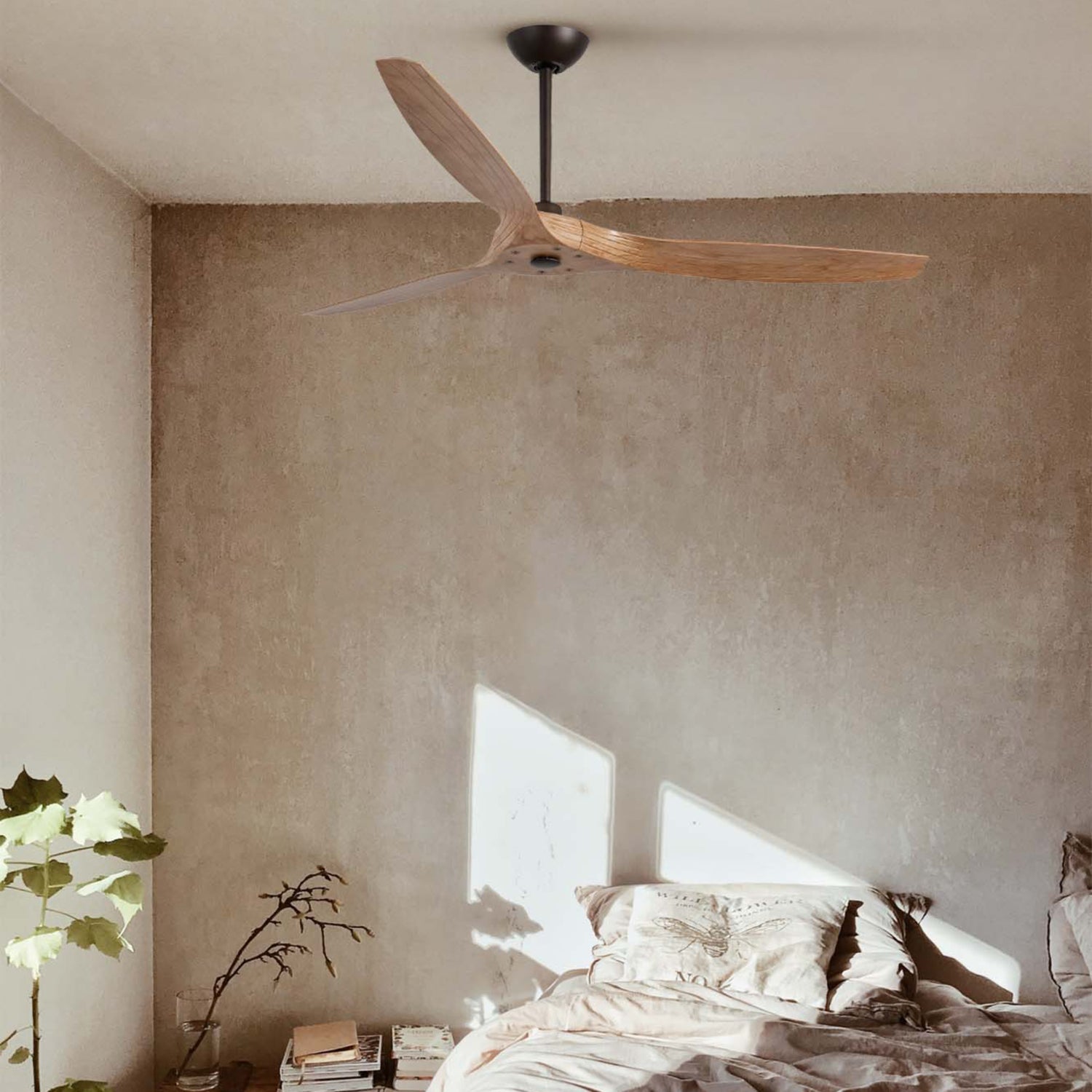 Faro Morea ceiling fan with tropical modern styling and elegant aerodynamic blades for villas, resorts, patios, and hospitality spaces in Indonesia | Kipas angin plafon Faro Morea dengan desain tropis modern dan blade aerodinamis elegan untuk villa, resort, patio, dan area hospitality di Indonesia