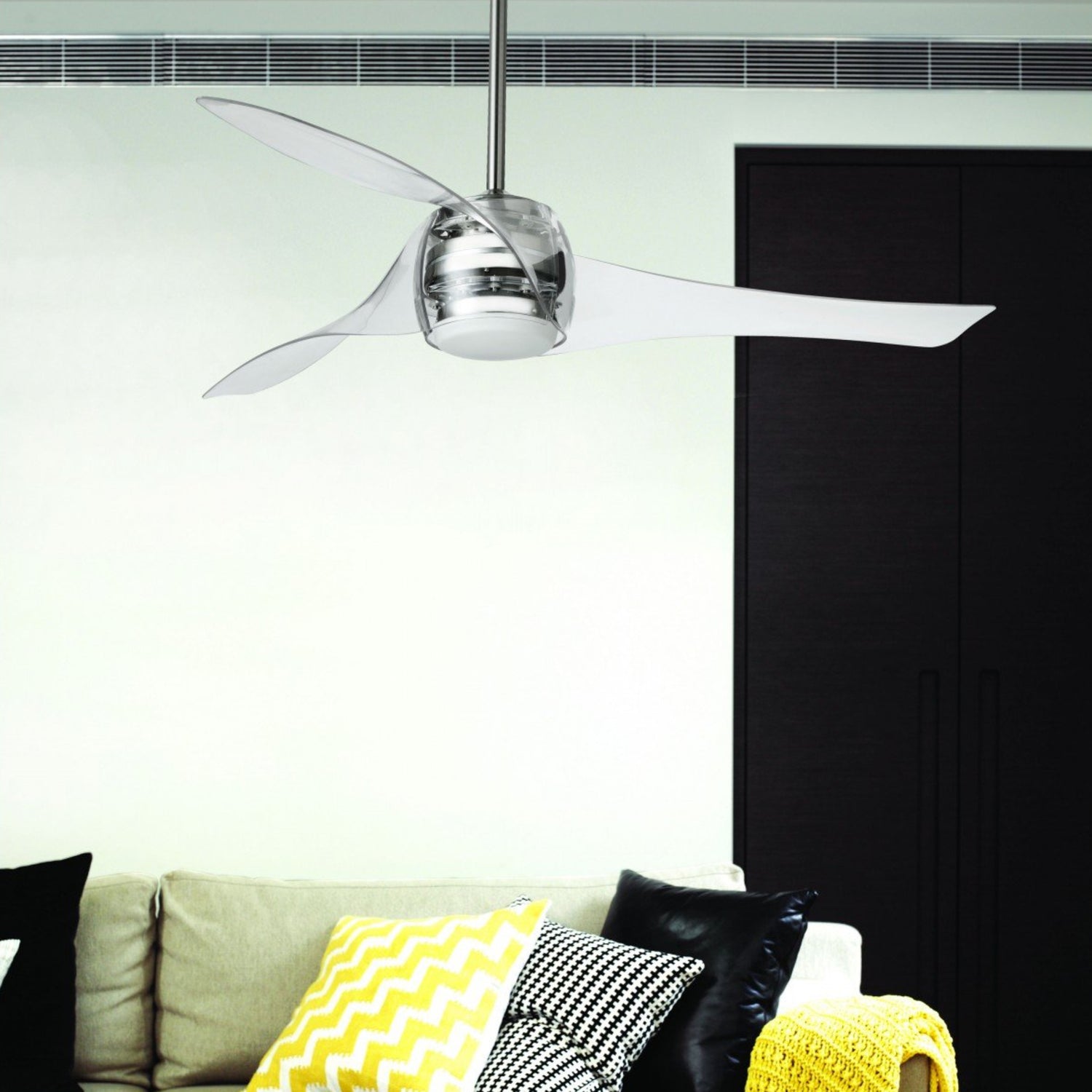 Minka Aire Artemis modern ceiling fan with sculpted aerodynamic blades for luxury homes and designer interiors in Indonesia | Kipas plafon modern Minka Aire Artemis dengan desain baling-baling aerodinamis untuk rumah mewah dan interior designer di Indonesia