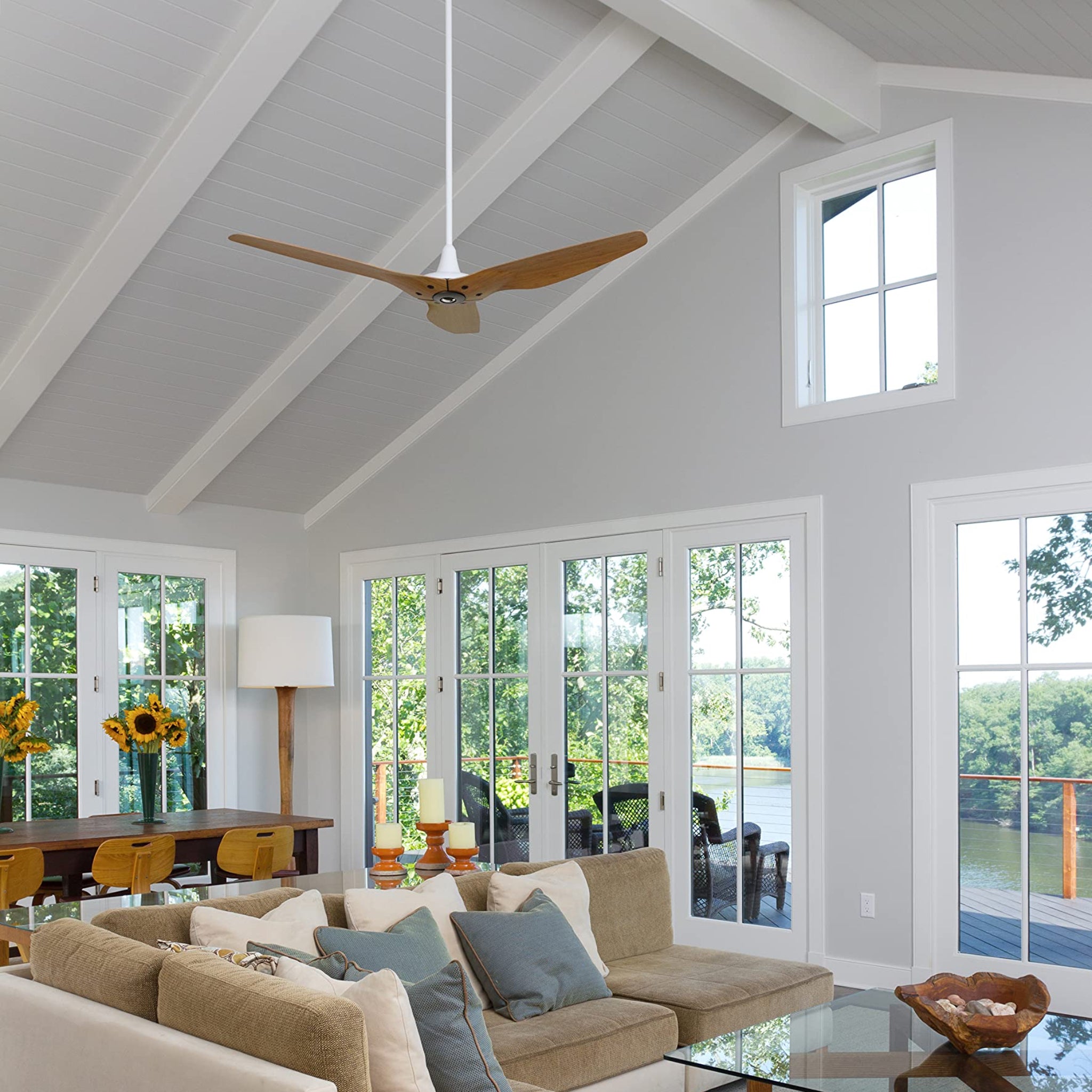 Big Ass Fans Haiku Indoor smart ceiling fan with patented airfoil blades and minimalist architectural design for luxury homes, villas, apartments, and designer interiors in Indonesia | Kipas angin plafon Big Ass Fans Haiku Indoor dengan blade airfoil berpaten dan desain arsitektural minimalis untuk rumah mewah, villa, apartemen, dan interior designer di Indonesia