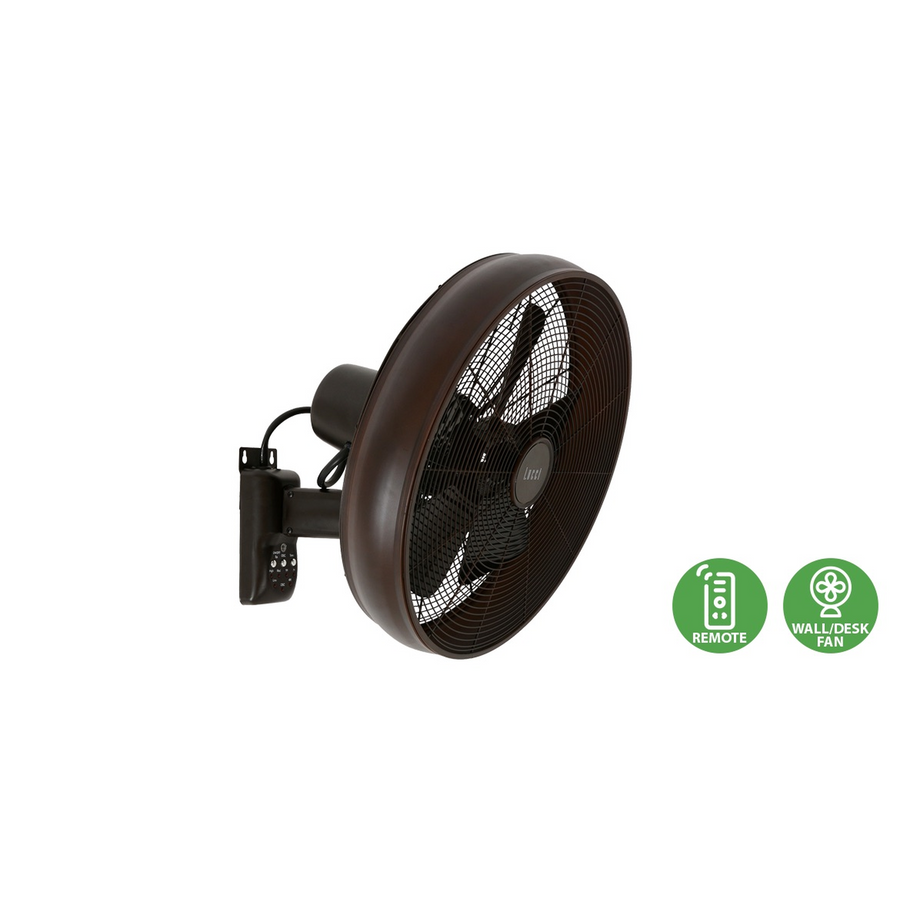 Lucci Air Breeze wall fan with retro industrial design and oscillating airflow for homes, cafés, and interior spaces in Indonesia | Kipas dinding Lucci Air Breeze dengan desain retro industrial dan fitur oscillating untuk rumah, kafe, dan interior di Indonesia