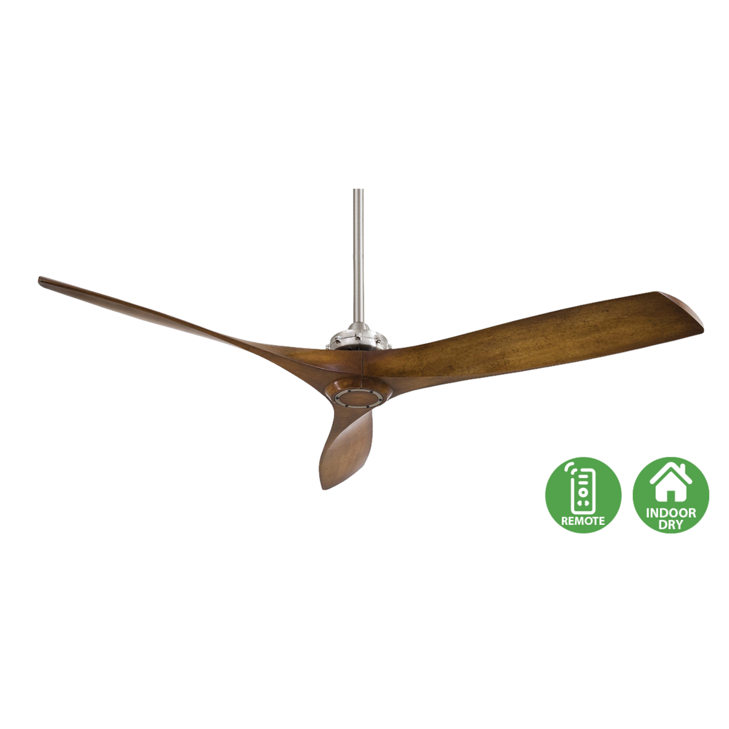 Minka Aire Aviation ceiling fan with aircraft propeller-inspired blades and industrial designer styling for lofts, luxury homes, cafes, and architectural interiors in Indonesia | Kipas angin plafon Minka Aire Aviation dengan blade terinspirasi baling-baling pesawat dan desain industrial premium untuk loft, rumah mewah, cafe, dan interior arsitektural di Indonesia