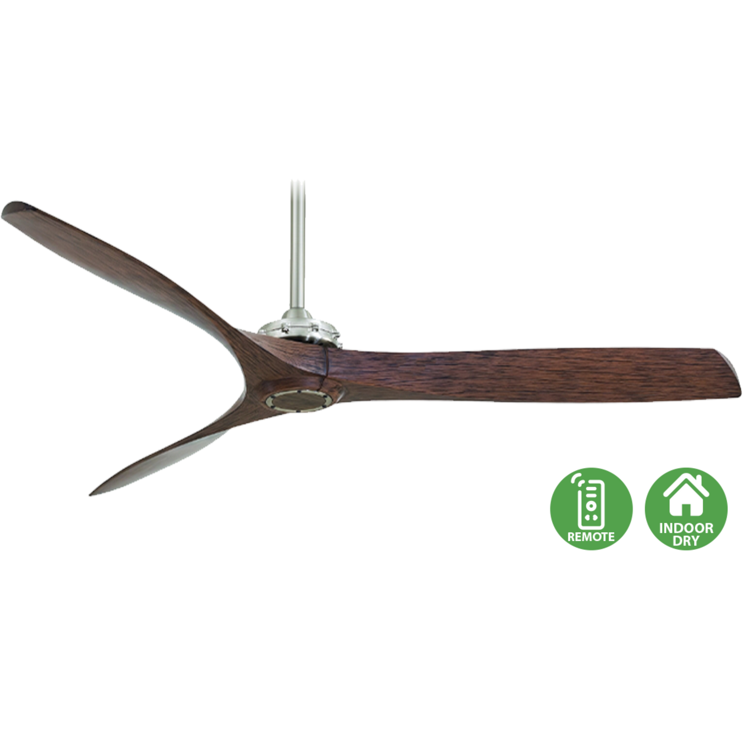 Minka Aire Aviation ceiling fan with aircraft propeller-inspired blades and industrial designer styling for lofts, luxury homes, cafes, and architectural interiors in Indonesia | Kipas angin plafon Minka Aire Aviation dengan blade terinspirasi baling-baling pesawat dan desain industrial premium untuk loft, rumah mewah, cafe, dan interior arsitektural di Indonesia