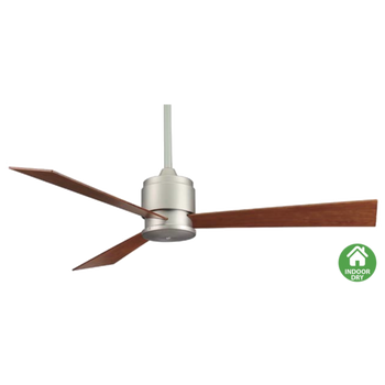 52" / 132 cm / Dalam Ruangan / Brushed Nickel With Wood Blades