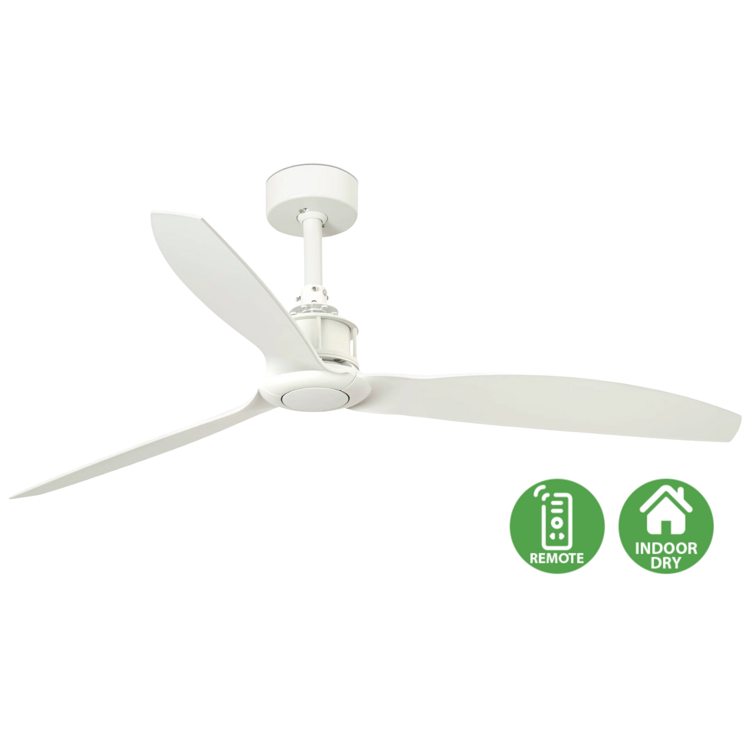 Faro Just Fan designer ceiling fan with industrial modern styling and aerodynamic blades for contemporary homes, cafes, and architectural interiors in Indonesia | Kipas angin plafon Faro Just Fan dengan desain industrial modern dan blade aerodinamis untuk rumah modern, cafe, dan interior arsitektural di Indonesia