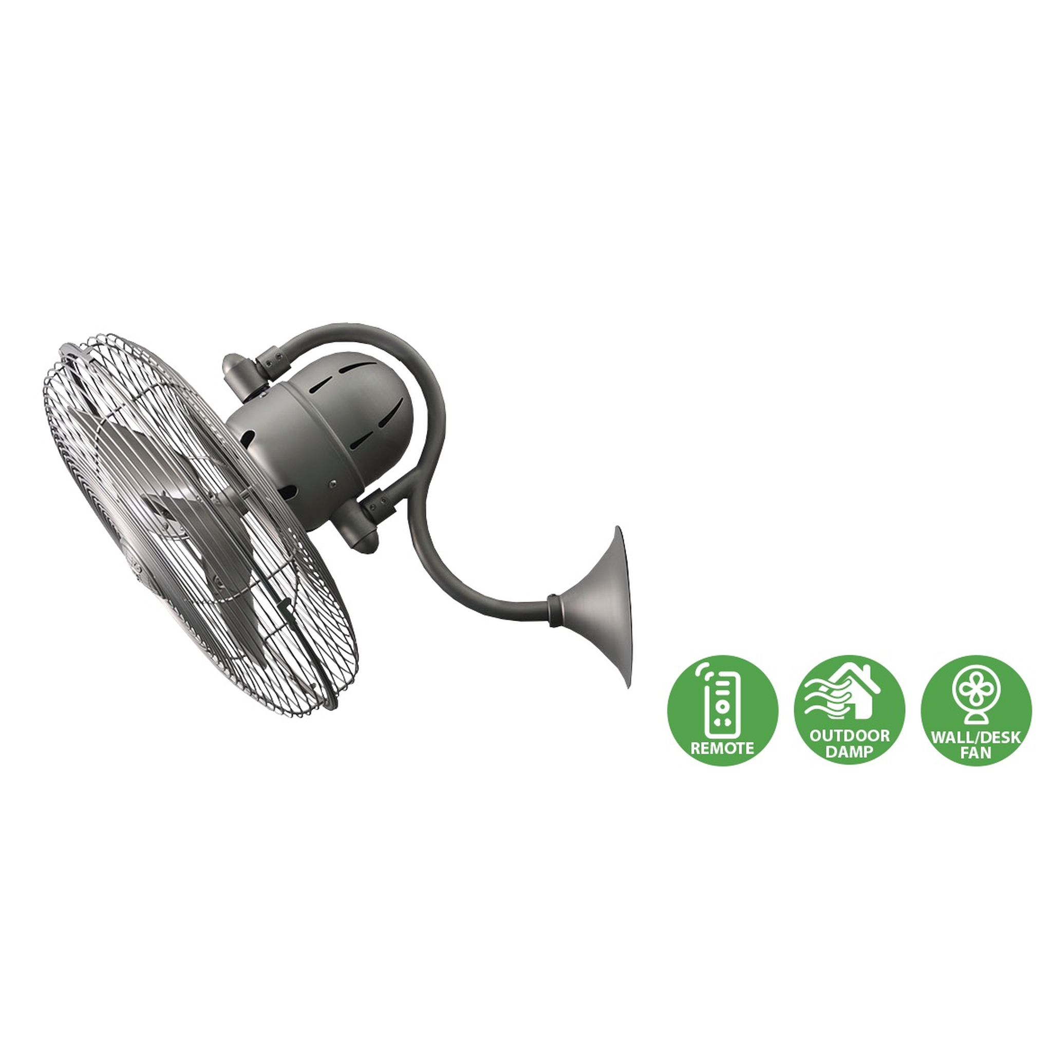 Matthews Laura wall-mounted directional fan with modern industrial design for homes, cafés, and interior spaces in Indonesia | Kipas dinding directional Matthews Laura dengan desain modern industrial untuk rumah, kafe, dan interior di Indonesia