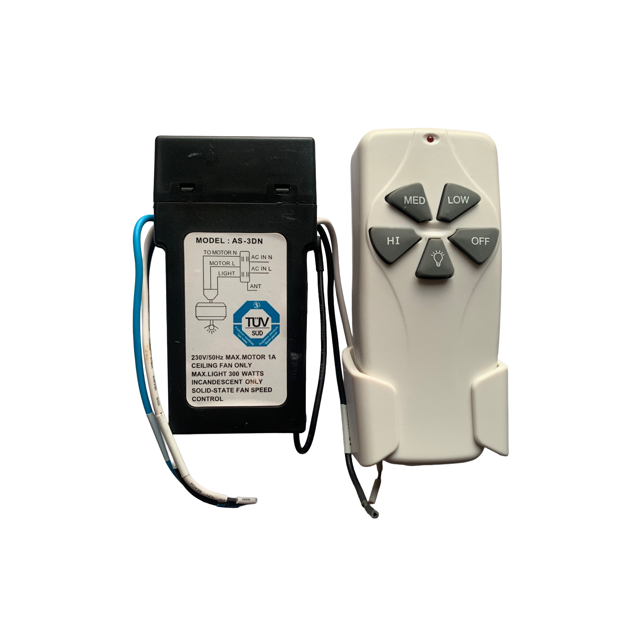 AC Motor Remote Kontrol Kit - 3 speed with Light
