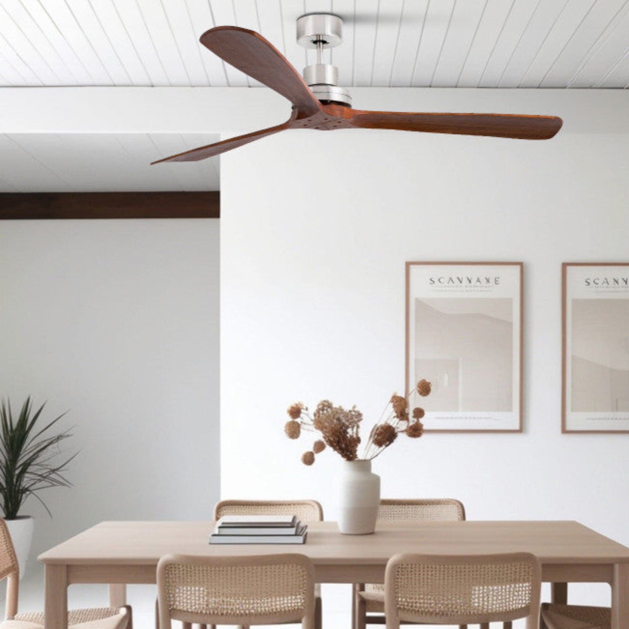 Faro Lantau ceiling fan with elegant wooden blades and contemporary natural styling for villas, coastal homes, resorts, and designer interiors in Indonesia | Kipas angin plafon Faro Lantau dengan blade kayu elegan dan desain natural modern untuk villa, rumah coastal, resort, dan interior designer di Indonesia