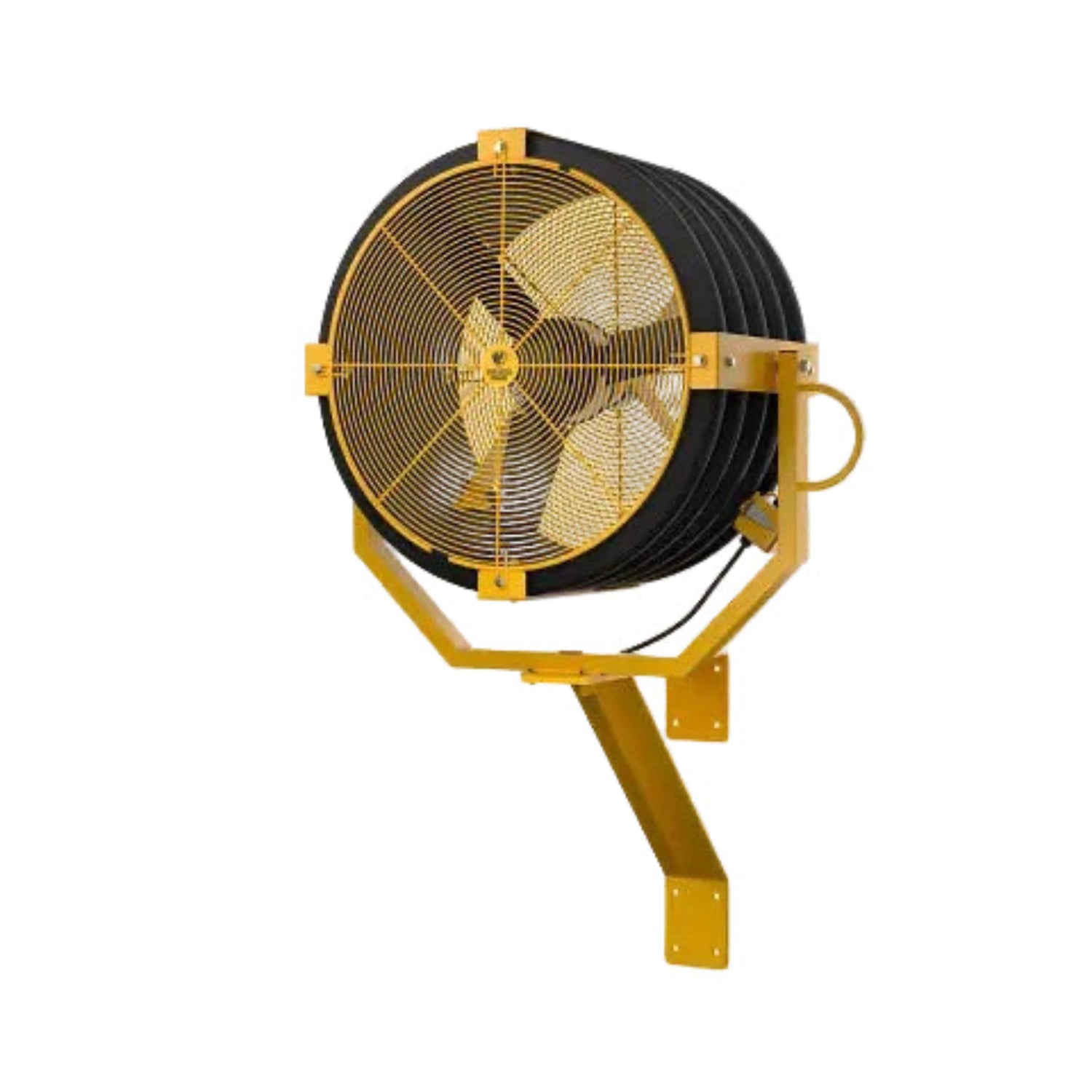 Big Ass Fans Yellow Jacket mountable and portable industrial directional fan for warehouses and commercial airflow in Indonesia | Kipas industrial directional Big Ass Fans Yellow Jacket dengan opsi pemasangan portabel, dinding, kolom, dan overhead untuk gudang dan area komersial di Indonesia