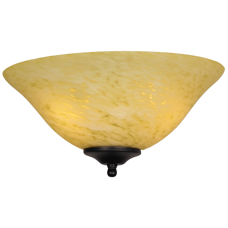 Peralatan Lampu Frosted Yellow/White Swirl Bowl Glass