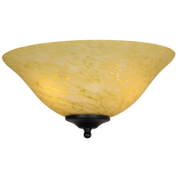 Thumbnail for Peralatan Lampu Frosted Yellow/White Swirl Bowl Glass